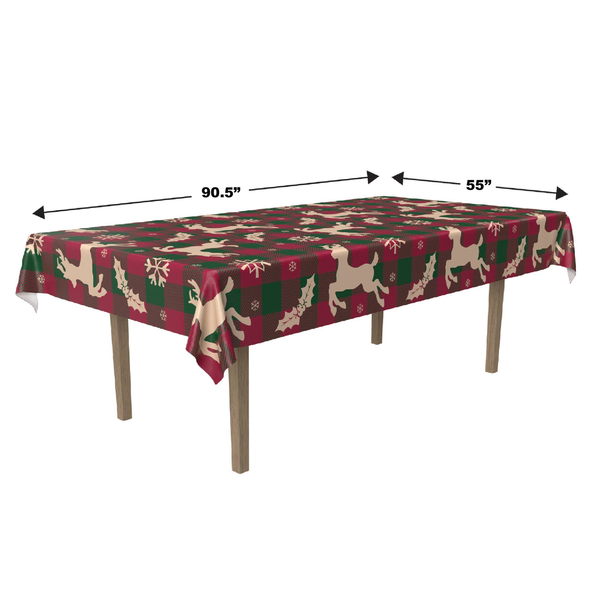 Beistle 55" x 90.5" Christmas Fabric Tablecover